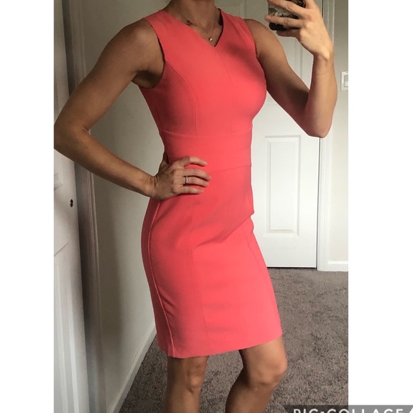 White House Black Market coral sheath dress - Picture 1 of 4